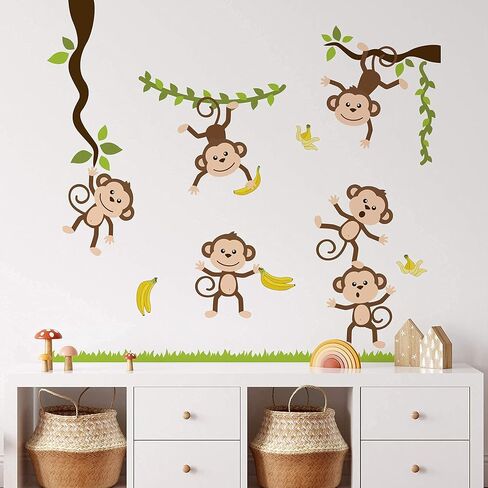 Monkey Business Wall Decal Jungle Fun 17 pcs - Rooms and Stickers in Kuwait