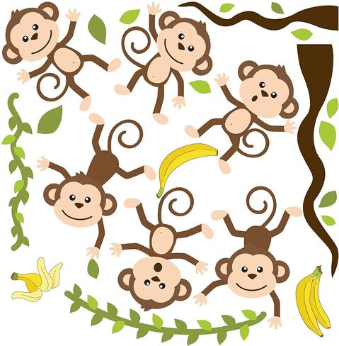 Monkey Business Wall Decal Jungle Fun 17 pcs - Rooms and Stickers in Kuwait
