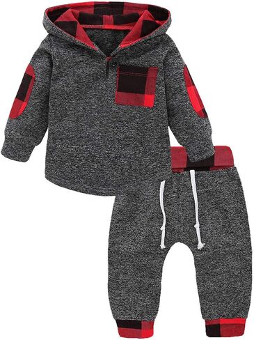 ملابس أطفال أولادي من SANMIO ملابس بقلنسوة للرضع سترة كلاسيكية منقوشة + بنطلونات 18 24 متر 3T ملابس للأولاد 0 6 12 متر أطقم أطفال in Kuwait