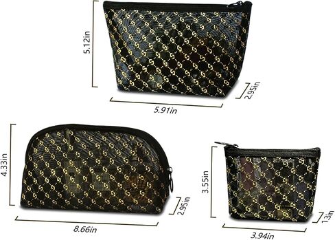 TRAKWAN 5 Pieces Zipper Mesh Cosmetic Bags Sets, Mesh Heart Makeup Bags Toiletry Bags, Portable Travel Makeup Bags for Women, Small Items Storage Organizer Bags for Travelling (Black), Black, Delicate in Saudi Arabia