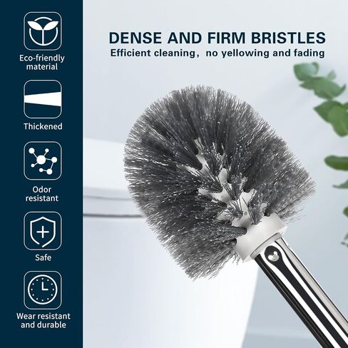 Toilet Bowl Brush and Holder 2 Pack Long Handle Toilet Brush for Bathroom with Ventilated Holder Floor and Wall Mounted Plastic Toilet Brush Set Under The Rim Household Cleaning (Cyan/White) in Saudi Arabia