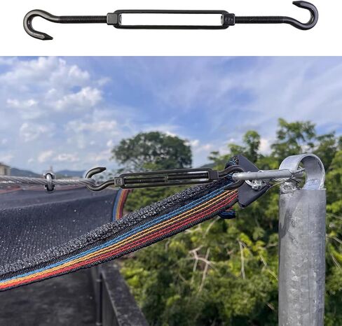 Woogim 4PCS Black Stainless Steel Turnbuckles Hook and Eye Turnbuckle Turnbuckle Wire Rope Tension M6 in Saudi Arabia