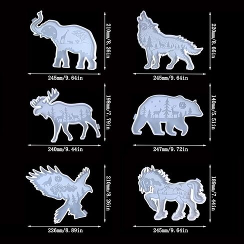 Playing Mold Resin Crafts Molds, Crafts Molds for Epoxy Resin, Forest Animal Bear Silicone Epoxy Molds for DIY Home Office Desktop Decoration Crafts in Kuwait