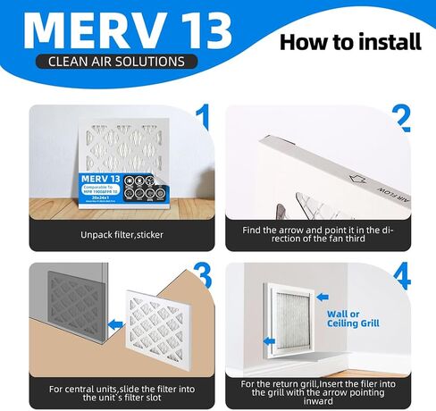 (2 Pack) 20x24x1 Furnace Air Filters, MPR 1900 & FPR 10, MERV 13 Pleated Air Filter (Actual Size: 19.38" x 23.38" x 0.75") in Saudi Arabia