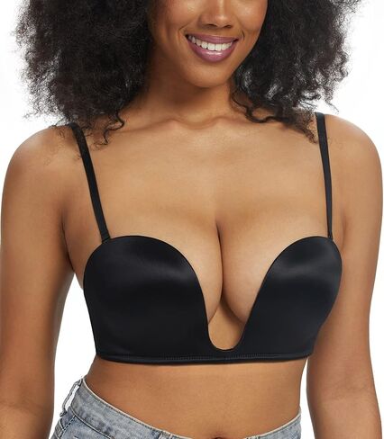HACI ديب يغرق عميق U الصدرية حمالة رفع ديمي حمالات الصدر كل يوم سلس Underwire in Kuwait