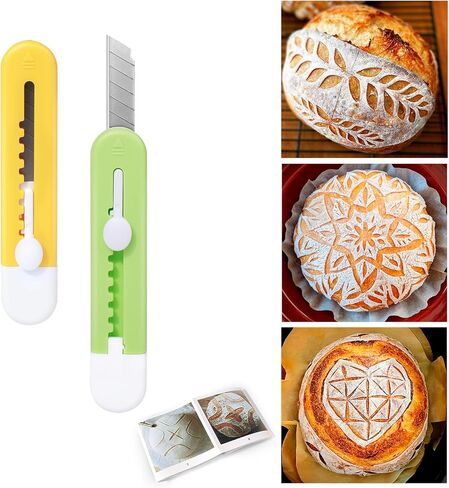 أداة تسجيل عجينة الخبز من XANGNIER، 2 حزمة من أدوات تسجيل العجين المخمر، أداة تقطيع عجينة الخبز، كتيب أنماط التسجيل، ملحقات لوازم أدوات الخبز وصنع الخبز in Kuwait