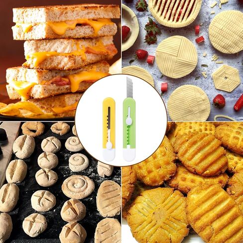 أداة تسجيل عجينة الخبز من XANGNIER، 2 حزمة من أدوات تسجيل العجين المخمر، أداة تقطيع عجينة الخبز، كتيب أنماط التسجيل، ملحقات لوازم أدوات الخبز وصنع الخبز in Kuwait