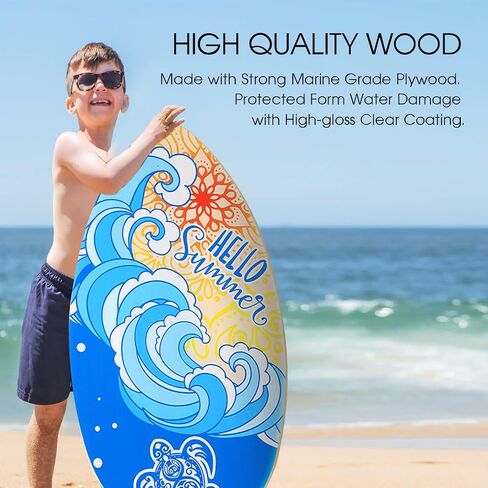 HQO LOVL 35 inch Skim Board for Kids Adults Wooden Skim Boards with High Gloss Coat for Beach Skimboards for Beginners in Saudi Arabia
