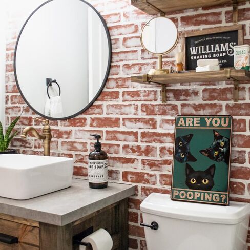 Cat Signs Bathroom Wall Decor Bathroom Signs Decor Funny, Black Cat Gifts Bathroom Accessories Are You Pooping Cat Sign, 8x12 Inches Cute Bathroom Decor in Kuwait