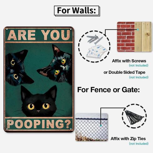 Cat Signs Bathroom Wall Decor Bathroom Signs Decor Funny, Black Cat Gifts Bathroom Accessories Are You Pooping Cat Sign, 8x12 Inches Cute Bathroom Decor in Kuwait