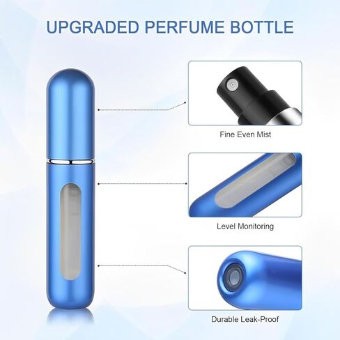 6PCS Refillable Perfume Bottle Travel, Pocket Perfume Dispenser, Atomizadores Para Perfume and Cologne Travel Bottle, Portable Cologne Sprayer to Carry Around in Saudi Arabia