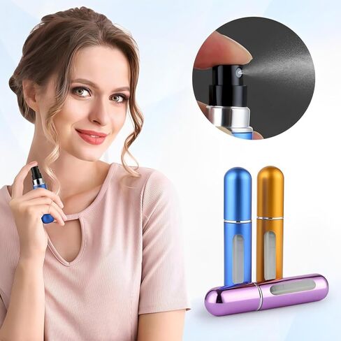 6PCS Refillable Perfume Bottle Travel, Pocket Perfume Dispenser, Atomizadores Para Perfume and Cologne Travel Bottle, Portable Cologne Sprayer to Carry Around in Saudi Arabia