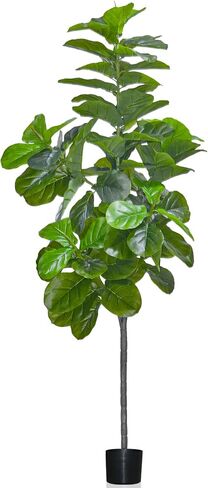 Artificial Fiddle Leaf Fig Tree 4ft Set of 2 - Faux Fig Plants Indoor Summer Fall Winter Home Decor in Pot - Fake Ficus Floor Plant Evergreen- Office Living Room Corner Decoration (2, 4.0 ft) in Saudi Arabia