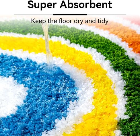 ESIGMARK Rainbow Bath Rug, Rainbow Bath Mat, Colorful Bathroom Rugs Non Slip Washable, for Bathroom Floor Kitchen Door Bedroom 19.5x31.5 inch in Saudi Arabia