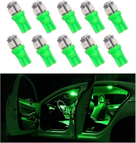10 قطع لمبة إضاءة LED للسيارة، T10 5050 لمبة إضاءة LED للداخلية التلقائية، استبدال لمبة LED عالية السطوع للوحة القيادة وقبة خريطة لوحة ترخيص الباب (وردي أرجواني) in Saudi Arabia