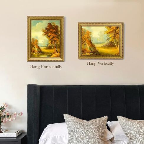 إطارات صور ذهبية عتيقة مقاس 11x14 مع زجاج مقسى، إطار صورة مقاس 8x10 مع حصيرة أو 11x14 بدون حصيرة، إطار صورة عتيق مزخرف لديكور الحائط in Saudi Arabia