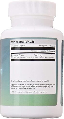 Ecklonia Cava Extract - 99% Purity - 50% Polyphenols - 320mg per Daily Serving, 60 Capsules in Saudi Arabia