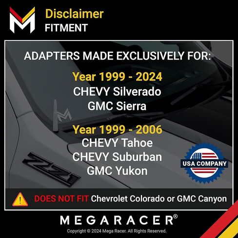 Mega Racer Antenna for Truck - 1999-2024 Chevrolet Silverado GMC Sierra Truck Antenna, 5.5" Red Black Antennas, Short Car Antenna Replacement, Chevy Silverado 1500 Accessories, GMC Truck Accessories in Saudi Arabia