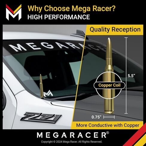 Mega Racer Antenna for Truck - 1999-2024 Chevrolet Silverado GMC Sierra Truck Antenna, 5.5" Red Black Antennas, Short Car Antenna Replacement, Chevy Silverado 1500 Accessories, GMC Truck Accessories in Saudi Arabia