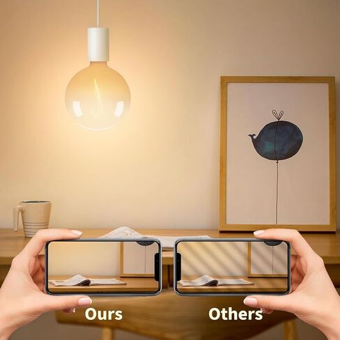 ONEWISH G150 Globe LED Bulb Matte White, E26 Glass LED Filament Light Bulb, Warm Sunset Decorative Design for Kitchen Island, Café, Ceiling Hanging Light Fixture, Modern Home Improvement-φ150mm(6") in Kuwait