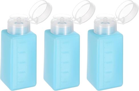 HARFINGTON 3pcs Solvent Alcohol Dispenser 150ml(5.1oz) Press Type ESD Safe Anti-Splash Liquid Dispenser Pump with Sealing plastic Lid for Alcohol, Nail Polish & Makeup Remover, Pink in Saudi Arabia