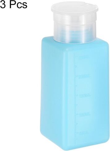 HARFINGTON 3pcs Solvent Alcohol Dispenser 150ml(5.1oz) Press Type ESD Safe Anti-Splash Liquid Dispenser Pump with Sealing plastic Lid for Alcohol, Nail Polish & Makeup Remover, Pink in Saudi Arabia
