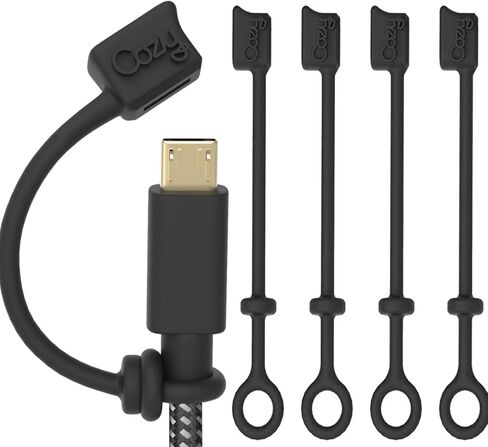 Cozy USB Caps for USB-C Cables with Dust Protection, Tether, Protects During Travel, Portable, Designed by Cozy (USB-C - Black - 10 Pack) in Saudi Arabia