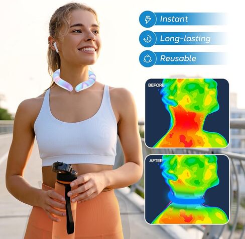 Neck Cooling Tube - Wearable Ice Ring Neck Cooler for Summer Heat, Reusable Cooling Neck Wraps for Hot Weather | Cooling Ring Around Neck for Outdoor Sports, Workers.​​ Relief for Hot Flashes .Purple in Saudi Arabia