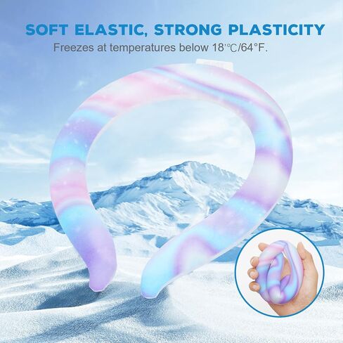 Neck Cooling Tube - Wearable Ice Ring Neck Cooler for Summer Heat, Reusable Cooling Neck Wraps for Hot Weather | Cooling Ring Around Neck for Outdoor Sports, Workers.​​ Relief for Hot Flashes .Purple in Saudi Arabia