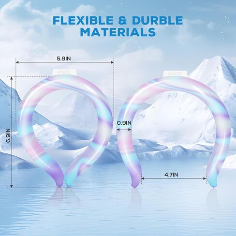 Neck Cooling Tube - Wearable Ice Ring Neck Cooler for Summer Heat, Reusable Cooling Neck Wraps for Hot Weather | Cooling Ring Around Neck for Outdoor Sports, Workers.​​ Relief for Hot Flashes .Purple in Saudi Arabia