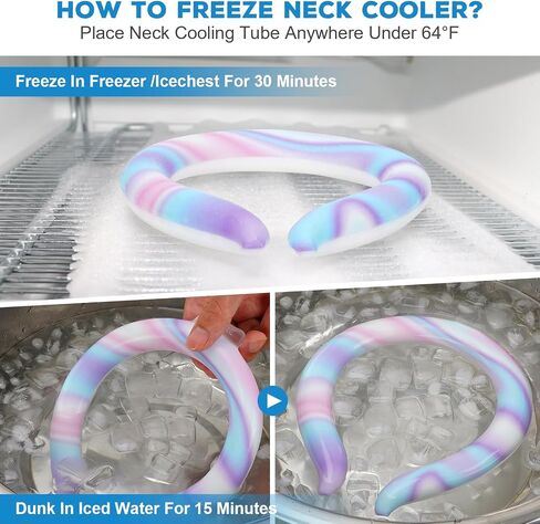 Neck Cooling Tube - Wearable Ice Ring Neck Cooler for Summer Heat, Reusable Cooling Neck Wraps for Hot Weather | Cooling Ring Around Neck for Outdoor Sports, Workers.​​ Relief for Hot Flashes .Purple in Saudi Arabia
