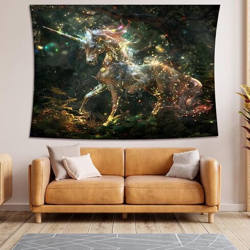 نسيج ARFBEAR يونيكورن، نسيج كرتوني، نسيج حيوانات خيالي ملون، نسيج جمالي لغرفة النوم وغرفة المعيشة والنوم 51.2 × 59.1 بوصة (130 * 150 سم) in Kuwait
