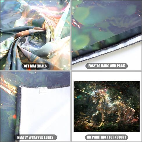 نسيج ARFBEAR يونيكورن، نسيج كرتوني، نسيج حيوانات خيالي ملون، نسيج جمالي لغرفة النوم وغرفة المعيشة والنوم 51.2 × 59.1 بوصة (130 * 150 سم) in Kuwait