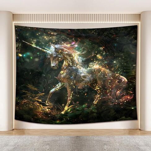 نسيج ARFBEAR يونيكورن، نسيج كرتوني، نسيج حيوانات خيالي ملون، نسيج جمالي لغرفة النوم وغرفة المعيشة والنوم 51.2 × 59.1 بوصة (130 * 150 سم) in Kuwait