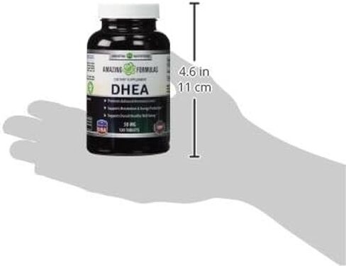 Amazing Formulas DHEA 100 mg Per Serving 120 Tablets Supplement | Non-GMO | Gluten Free | Made in USA in Saudi Arabia