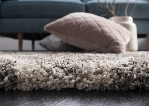 SAFAVIEH Hudson Shag Collection Area Rug - 6' x 9', Grey & Ivory, Moroccan Ogee Trellis Design, Non-Shedding & Easy Care, 2-inch Thick Ideal for High Traffic Areas in Living Room, Bedroom (SGH280B) in Saudi Arabia