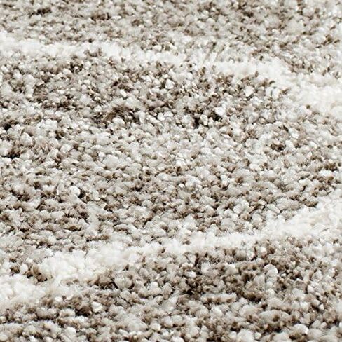 SAFAVIEH Hudson Shag Collection Area Rug - 6' x 9', Grey & Ivory, Moroccan Ogee Trellis Design, Non-Shedding & Easy Care, 2-inch Thick Ideal for High Traffic Areas in Living Room, Bedroom (SGH280B) in Saudi Arabia