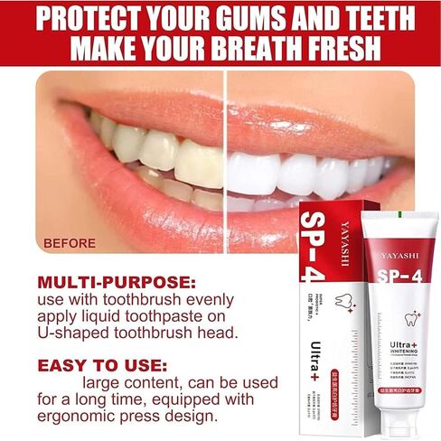 2PCS Sp-4 Toothpaste,Sp-4 Toothpaste Fresh Breath Toothpaste(Red),Sp-4 Stain Removal Fresh Breath Teeth Deep Clean Toothpaste in Kuwait