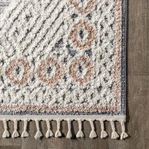 nuLOOM Acacia Geometric 8x10 Area Rug for Living Room Bedroom Dining Room Kitchen, Beige/Ivory in Saudi Arabia