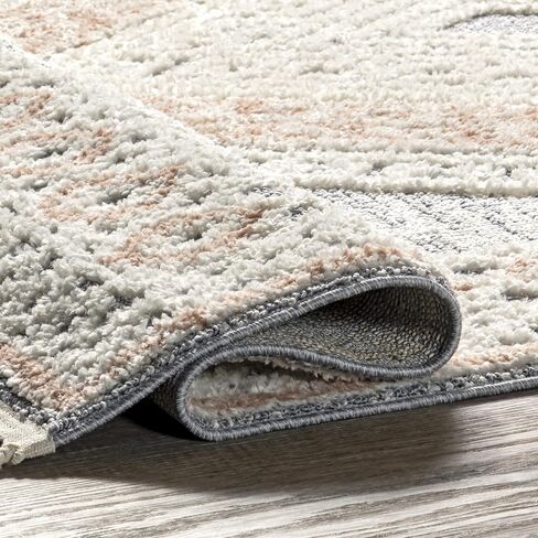nuLOOM Acacia Geometric 8x10 Area Rug for Living Room Bedroom Dining Room Kitchen, Beige/Ivory in Saudi Arabia