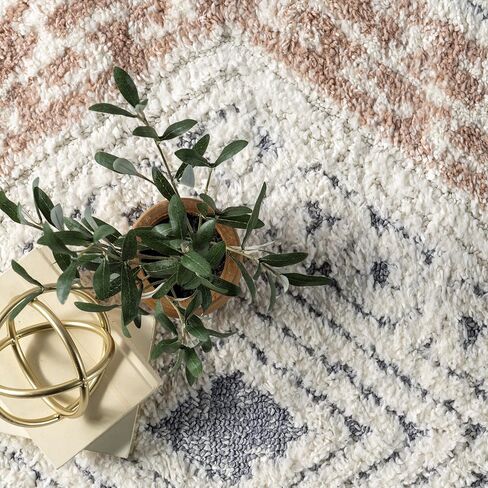 nuLOOM Acacia Geometric 8x10 Area Rug for Living Room Bedroom Dining Room Kitchen, Beige/Ivory in Saudi Arabia