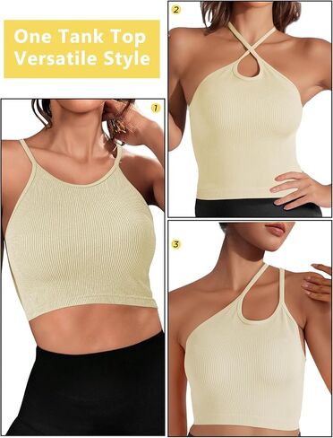 حمالات صدر رياضية للنساء، قمصان بدون أكمام للتمرين بدون خياطة للنساء على شكل حرف Y، قميص قصير للجري، حمالة صدر لليوجا والجيم in Kuwait