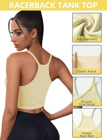 حمالات صدر رياضية للنساء، قمصان بدون أكمام للتمرين بدون خياطة للنساء على شكل حرف Y، قميص قصير للجري، حمالة صدر لليوجا والجيم in Kuwait