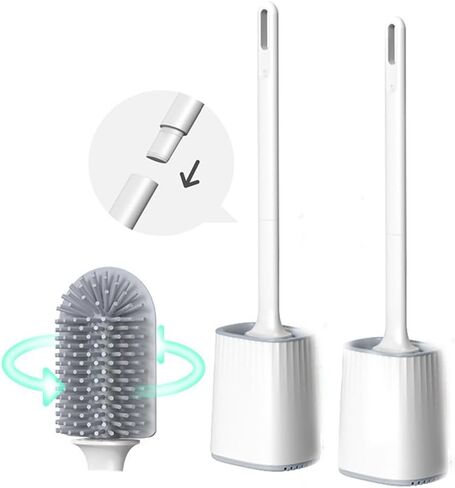 2-in-1 Toilet Cleaning Combo: Toilet Brush and Plunger Sets with Holde,Toilet Plunger and Bowl Brush Combo for Bathroom Cleaning,Bathroom Cleaning Tools Combo with Caddy Stand for Deep Cleaning in Saudi Arabia
