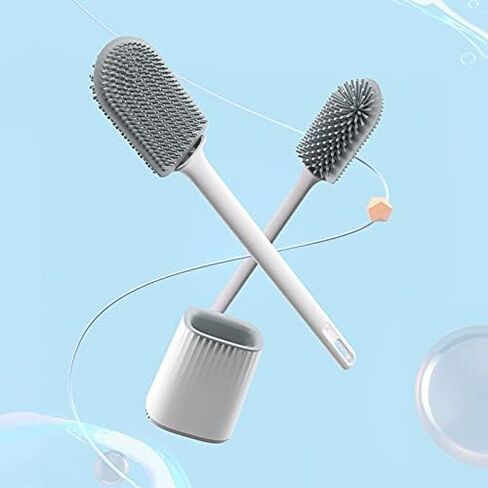 2-in-1 Toilet Cleaning Combo: Toilet Brush and Plunger Sets with Holde,Toilet Plunger and Bowl Brush Combo for Bathroom Cleaning,Bathroom Cleaning Tools Combo with Caddy Stand for Deep Cleaning in Saudi Arabia
