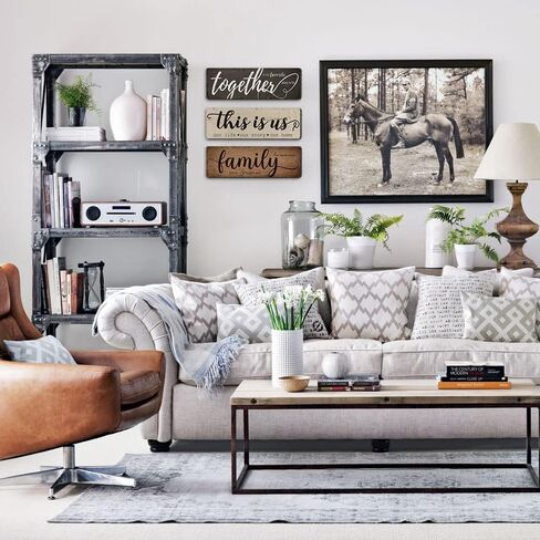 ديكور منزلي ريفي 3 قطع معًا، هذا هو ديكور جدار المنزل العائلي، علامات خشبية لغرفة النوم وغرفة المعيشة وديكور المطبخ in Kuwait