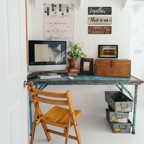 ديكور منزلي ريفي 3 قطع معًا، هذا هو ديكور جدار المنزل العائلي، علامات خشبية لغرفة النوم وغرفة المعيشة وديكور المطبخ in Kuwait