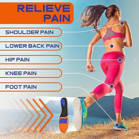 [New 2024] 220+ lbs Heavy Duty Support Plantar Fasciitis Insoles Arch Support Orthotic Inserts Insoles for Big & Tall Men Women, Work Boot Shoe Insole, Flat Feet Orthotic Insert (S, Blue) in Saudi Arabia