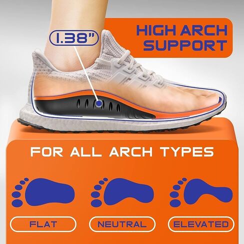 [New 2024] 220+ lbs Heavy Duty Support Plantar Fasciitis Insoles Arch Support Orthotic Inserts Insoles for Big & Tall Men Women, Work Boot Shoe Insole, Flat Feet Orthotic Insert (S, Blue) in Saudi Arabia