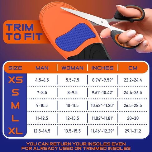 [New 2024] 220+ lbs Heavy Duty Support Plantar Fasciitis Insoles Arch Support Orthotic Inserts Insoles for Big & Tall Men Women, Work Boot Shoe Insole, Flat Feet Orthotic Insert (S, Blue) in Saudi Arabia